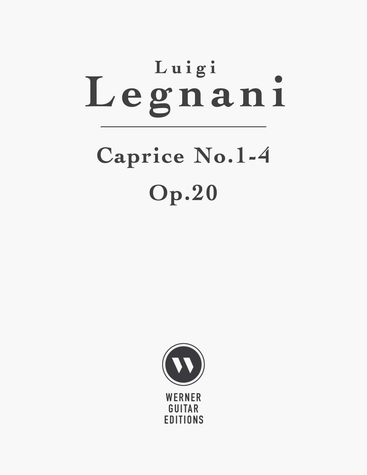 Caprice No.1-4, Op.20 by Legnani - Cover
