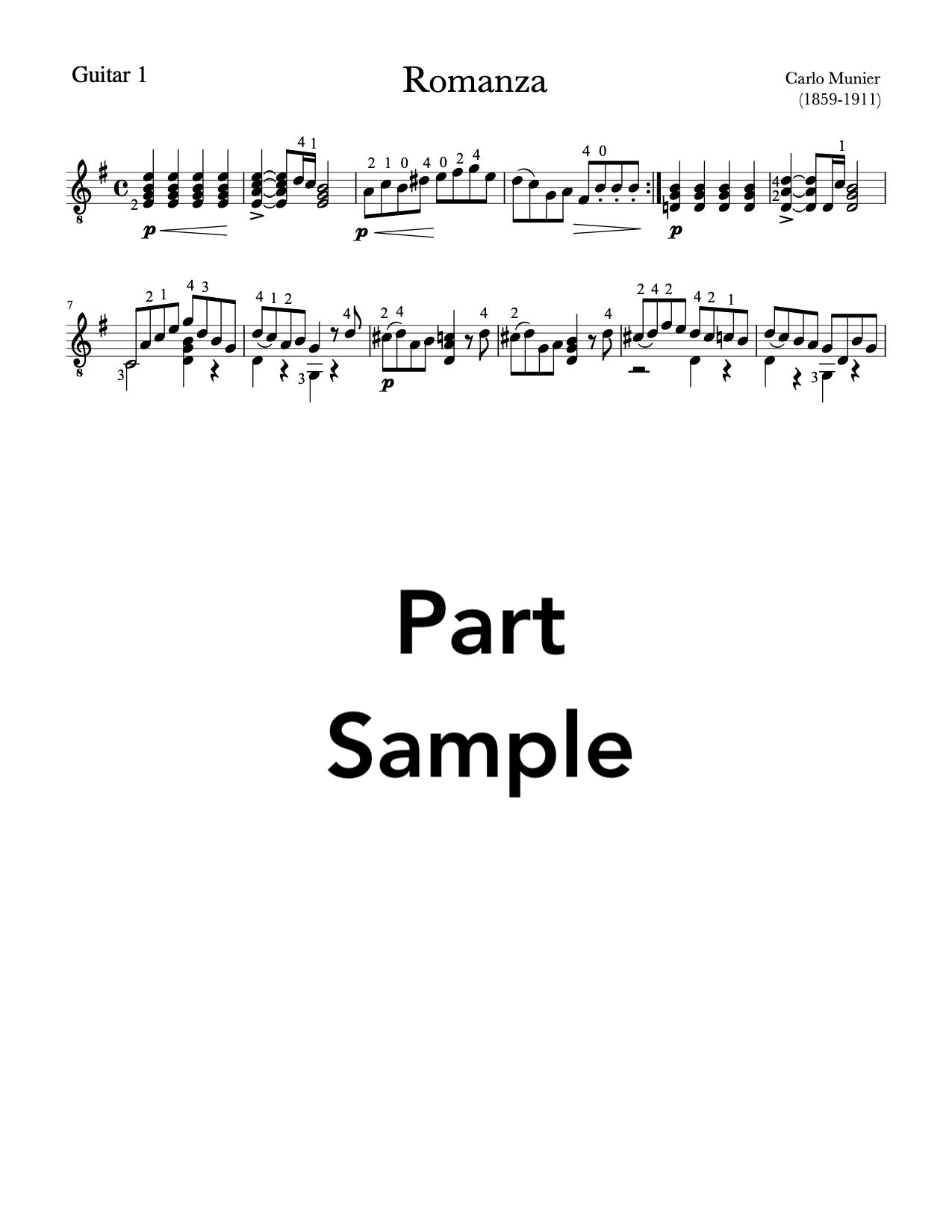 Romanza and Barcarola by Munier (Part Sample)