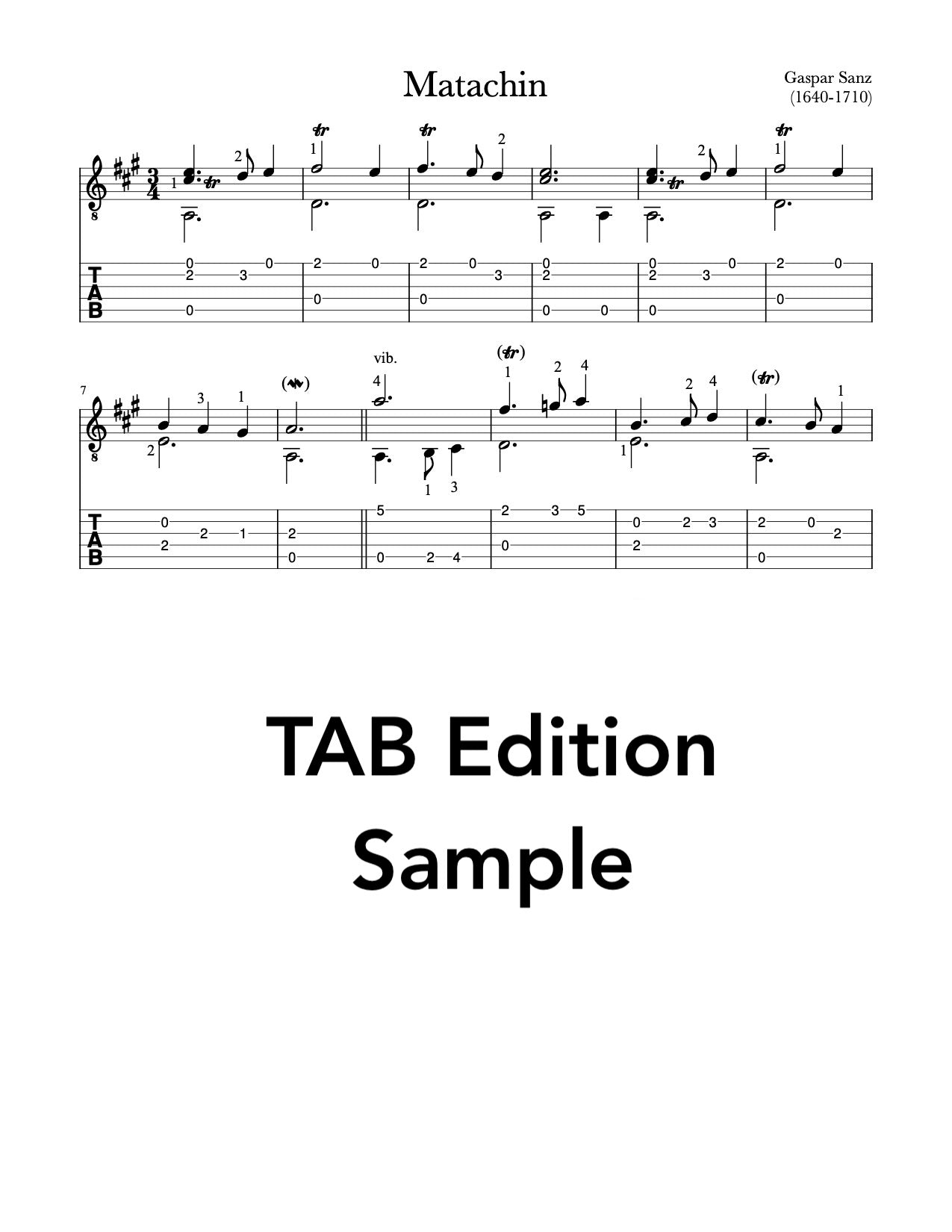 Gaspar Sanz Collection Volume 2 - TAB Sample