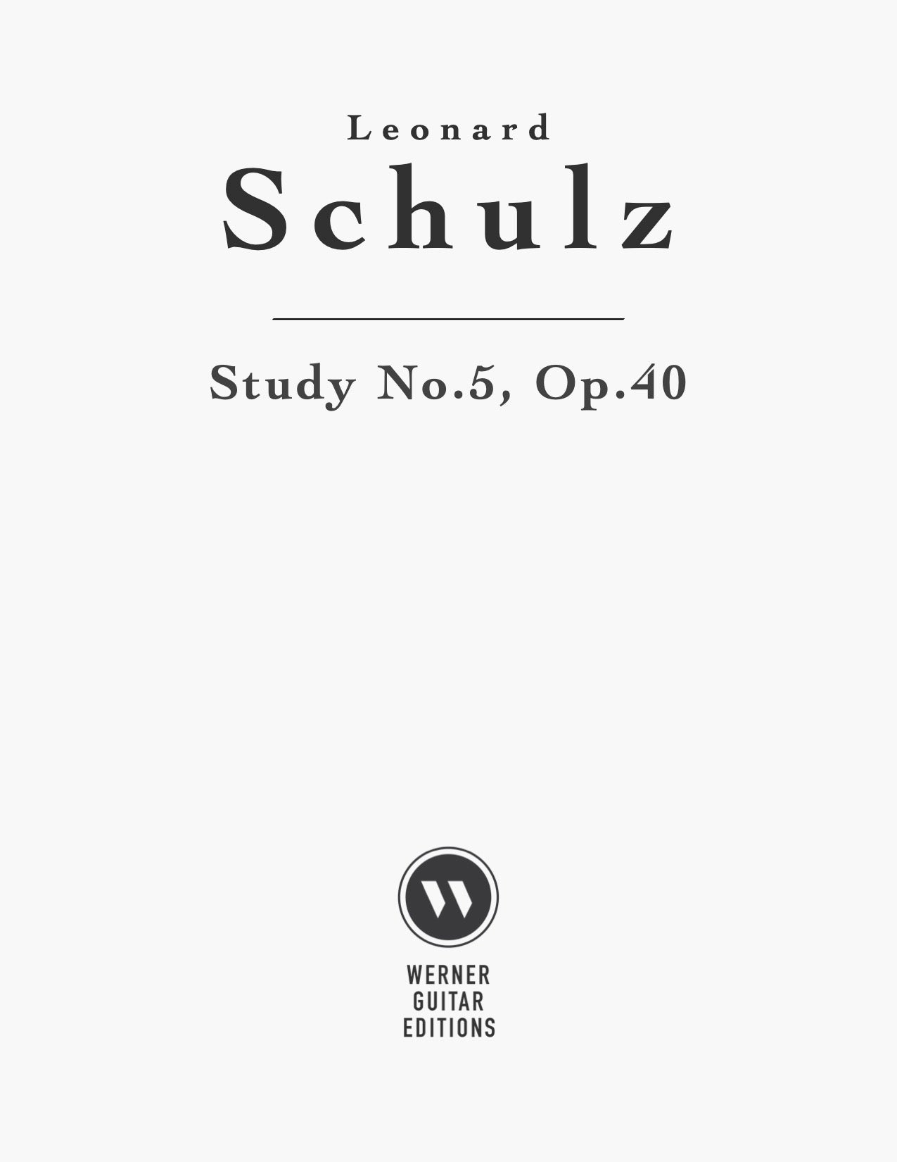 Study No.5, Op.40 by Schulz (Sheet Music for Classical Guitar)
