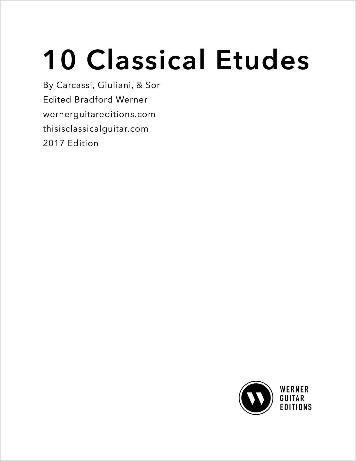 Ten Classical Etudes for Classical Guitar