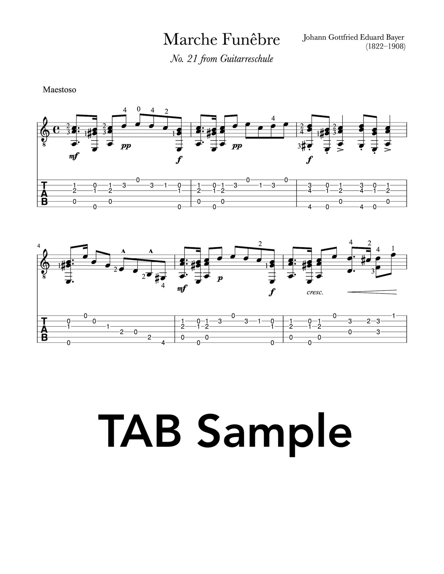 Marche Funêbre and Bolero by Bayer (TAB Sample)