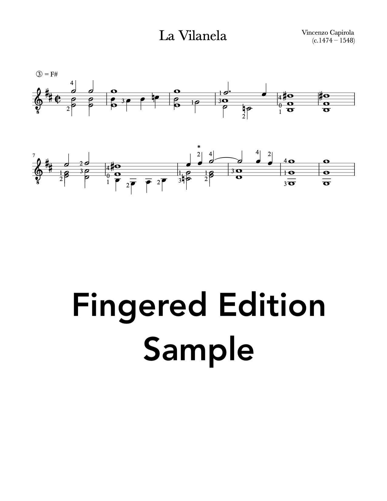 Capirola Lutebook for Guitar - Sample