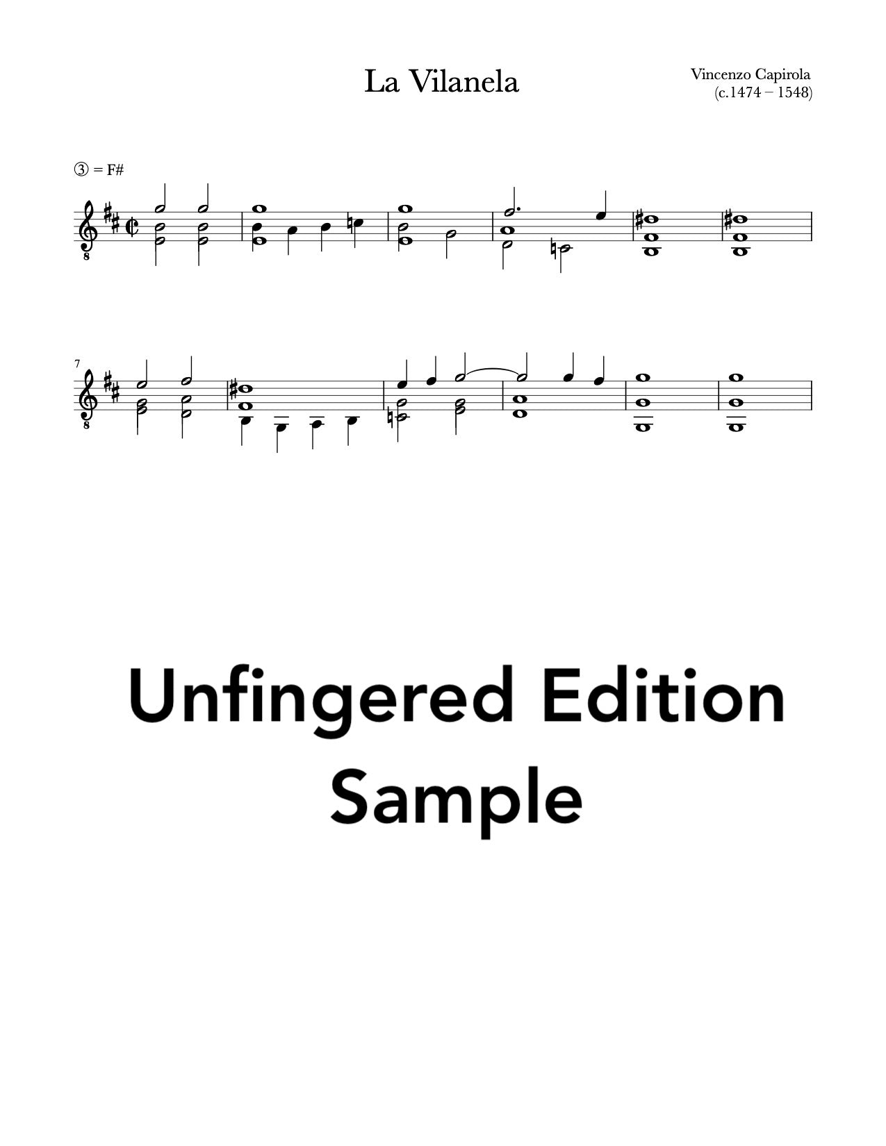 Capirola Lutebook for Guitar - Sample