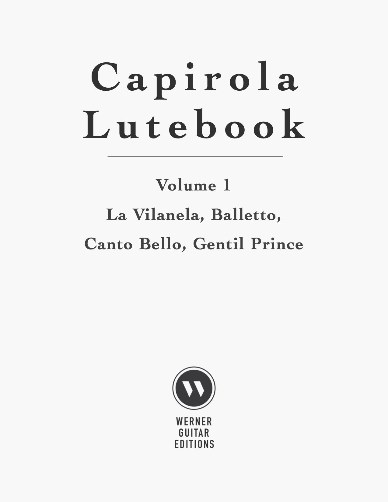 Capirola Lutebook for Guitar - Cover