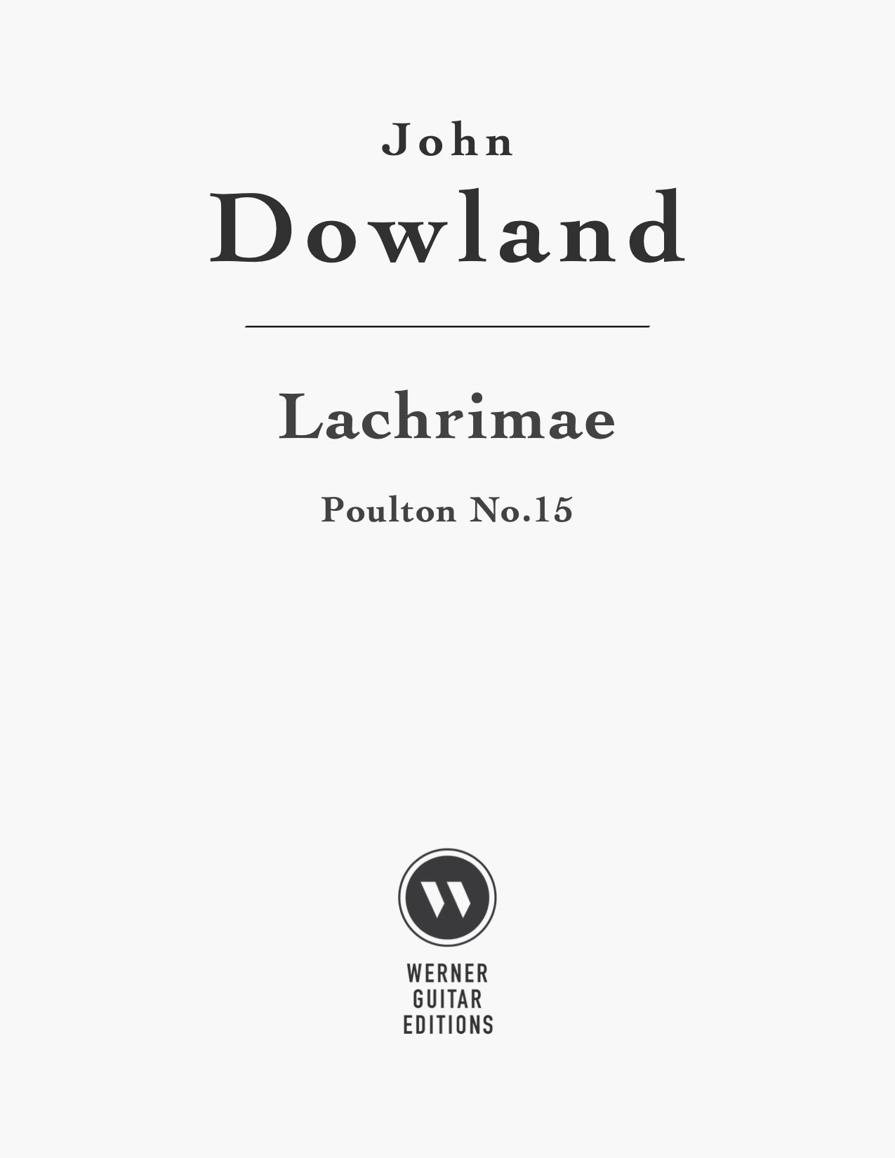 Lachrimae (Poulton No.15) by John Dowland (PDF Sheet Music)