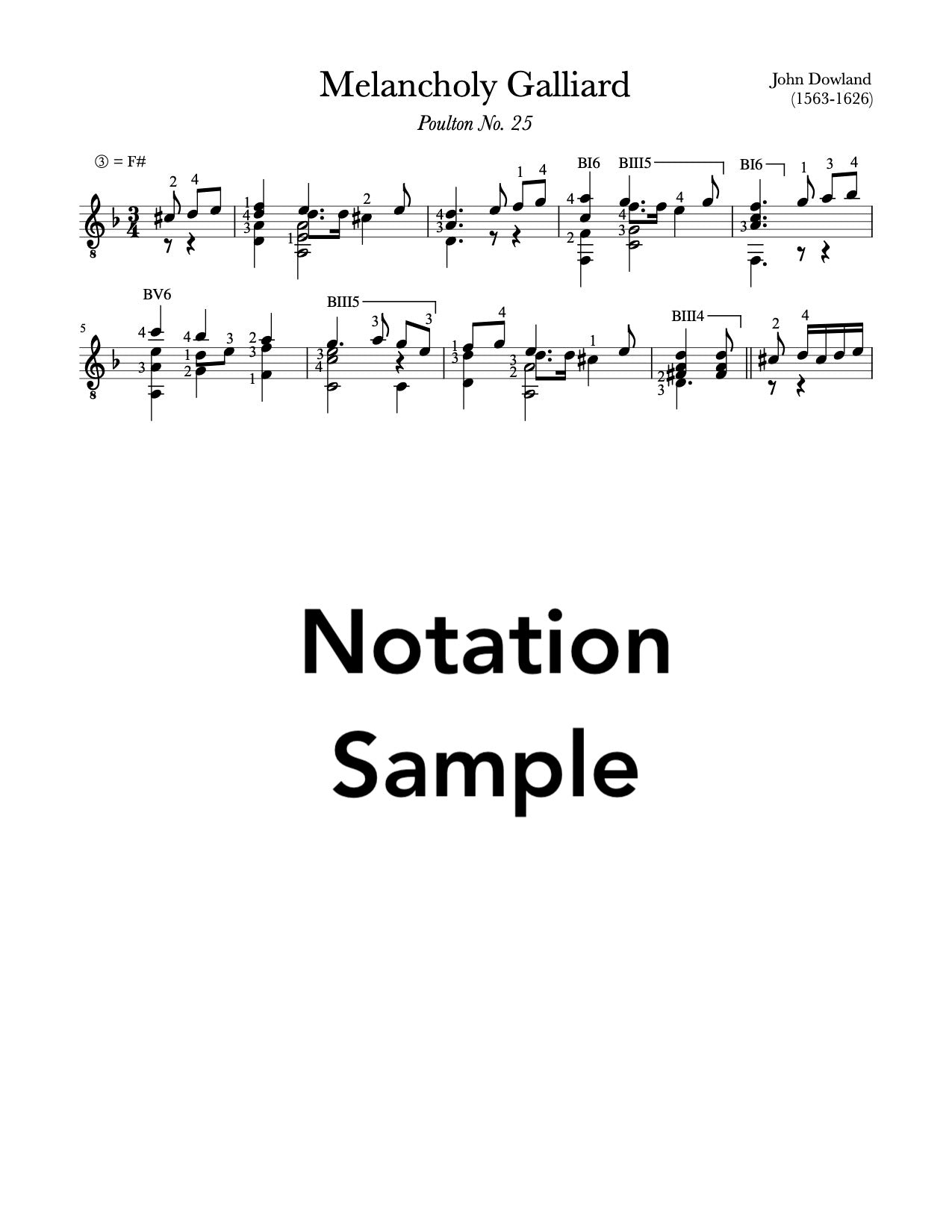 Melancholy Galliard by Dowland (Sample)