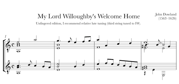 My Lord Willoughby & My Lord Chamberlain by Dowland - Guitar Duets (PDF)