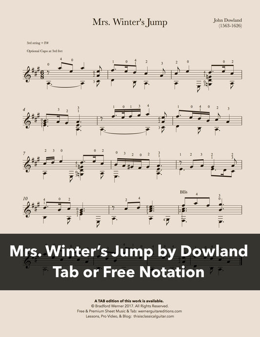 Mrs Winter’s Jump by Dowland (Free PDF)