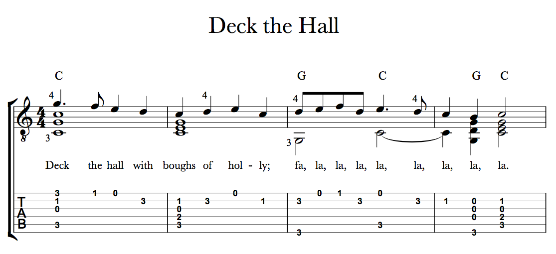Deck the Halls Tab Sample
