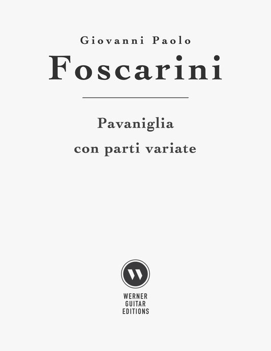 Pavaniglia con parti variate by Giovanni Paolo Foscarini (PDF Sheet Music for Guitar)