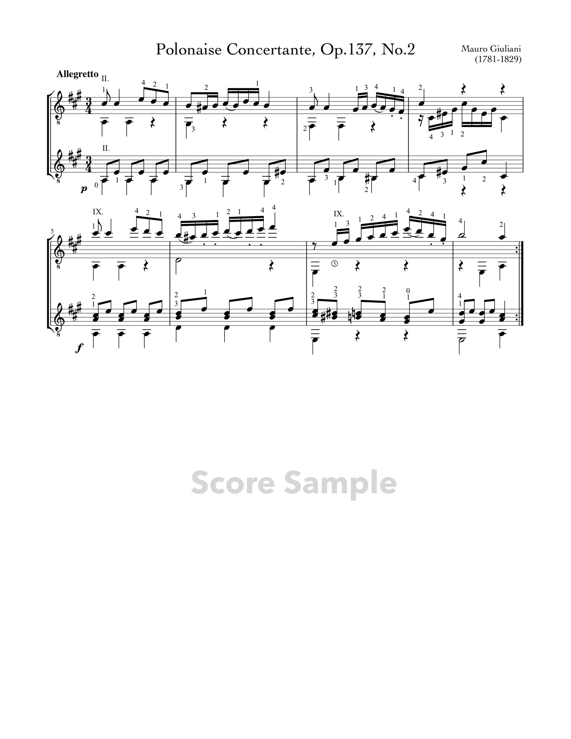 Polonaise Concertante, Op.137, No.2 by Giuliani - Guitar Duet