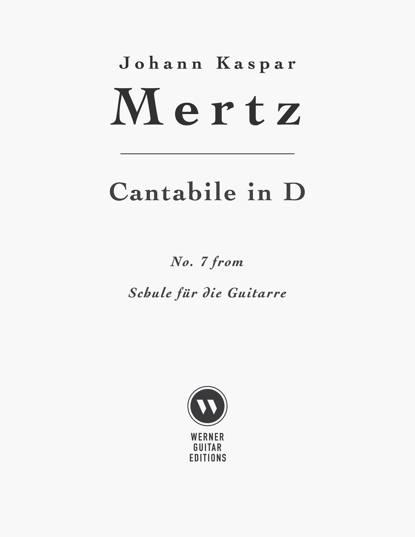 Cantabile in D by Mertz (PDF Sheet Music for Classical Guitar)