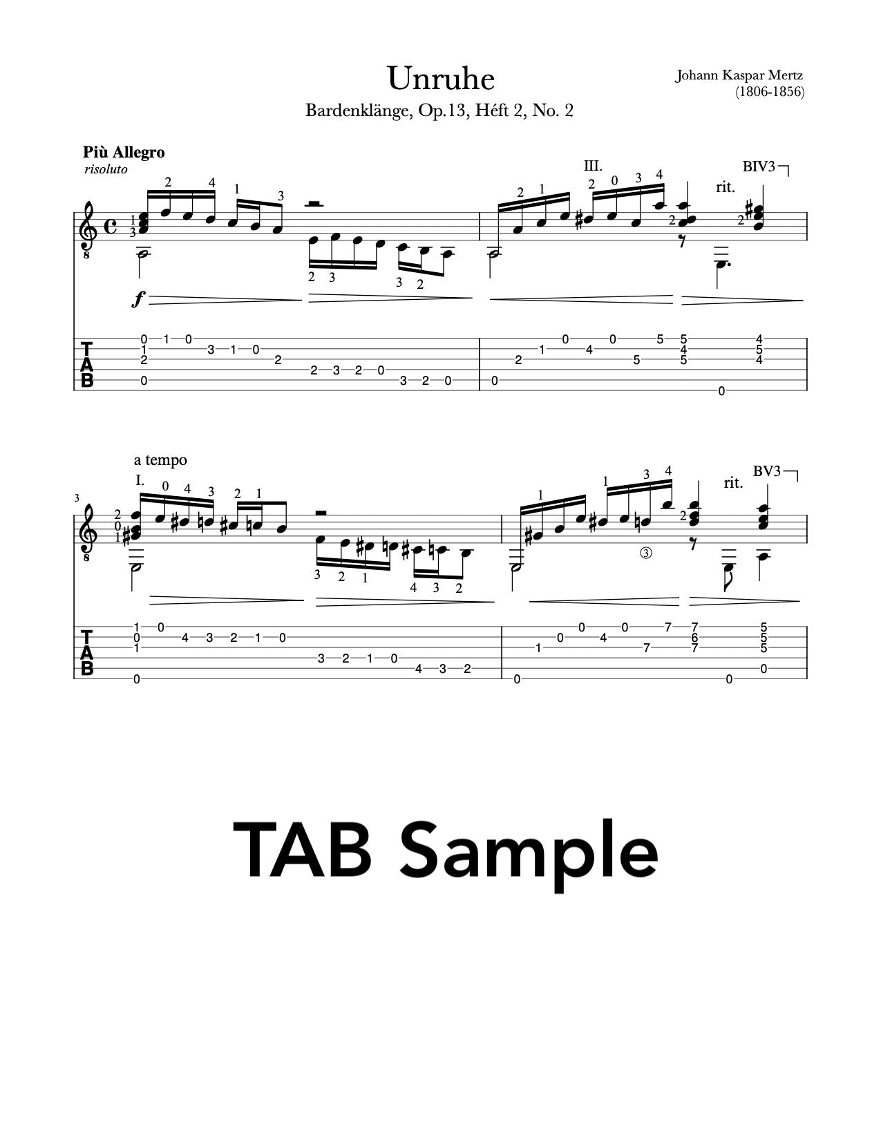 Unruhe by Mertz (TAB Sample)