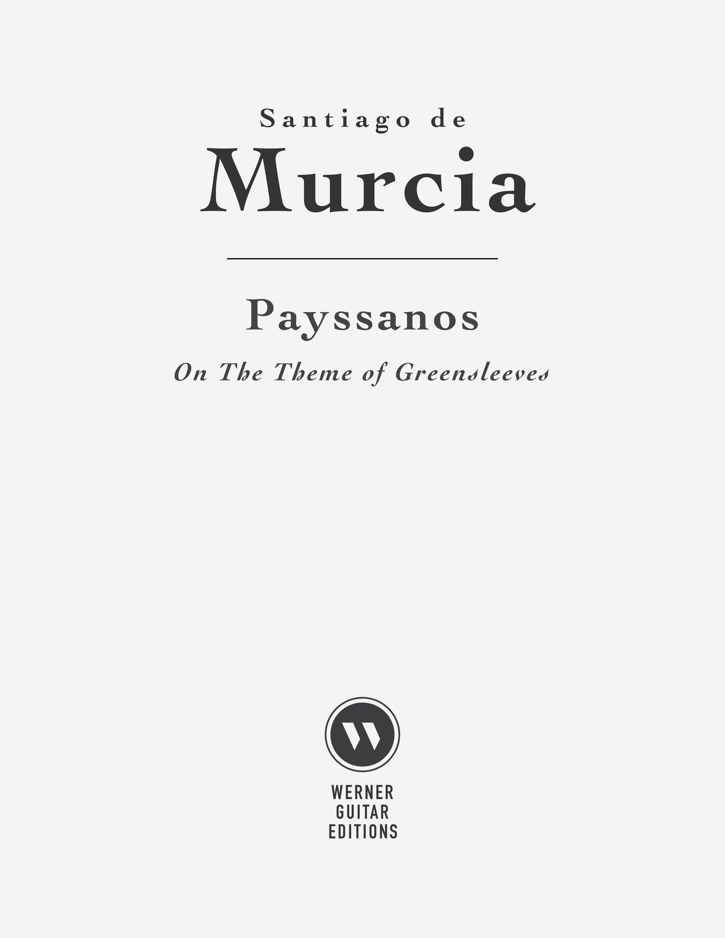 Payssanos (Greensleeves) by Santiago de Murcia - Sheet Music or Tab for Guitar