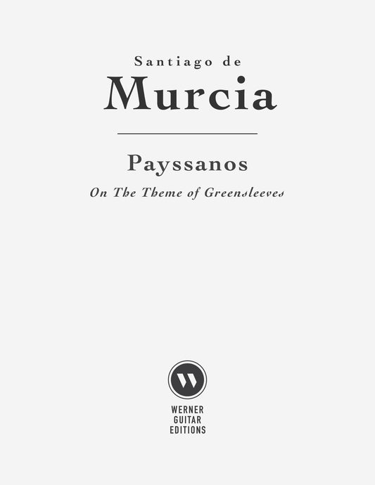 Payssanos (Greensleeves) by Santiago de Murcia - Sheet Music or Tab for Guitar