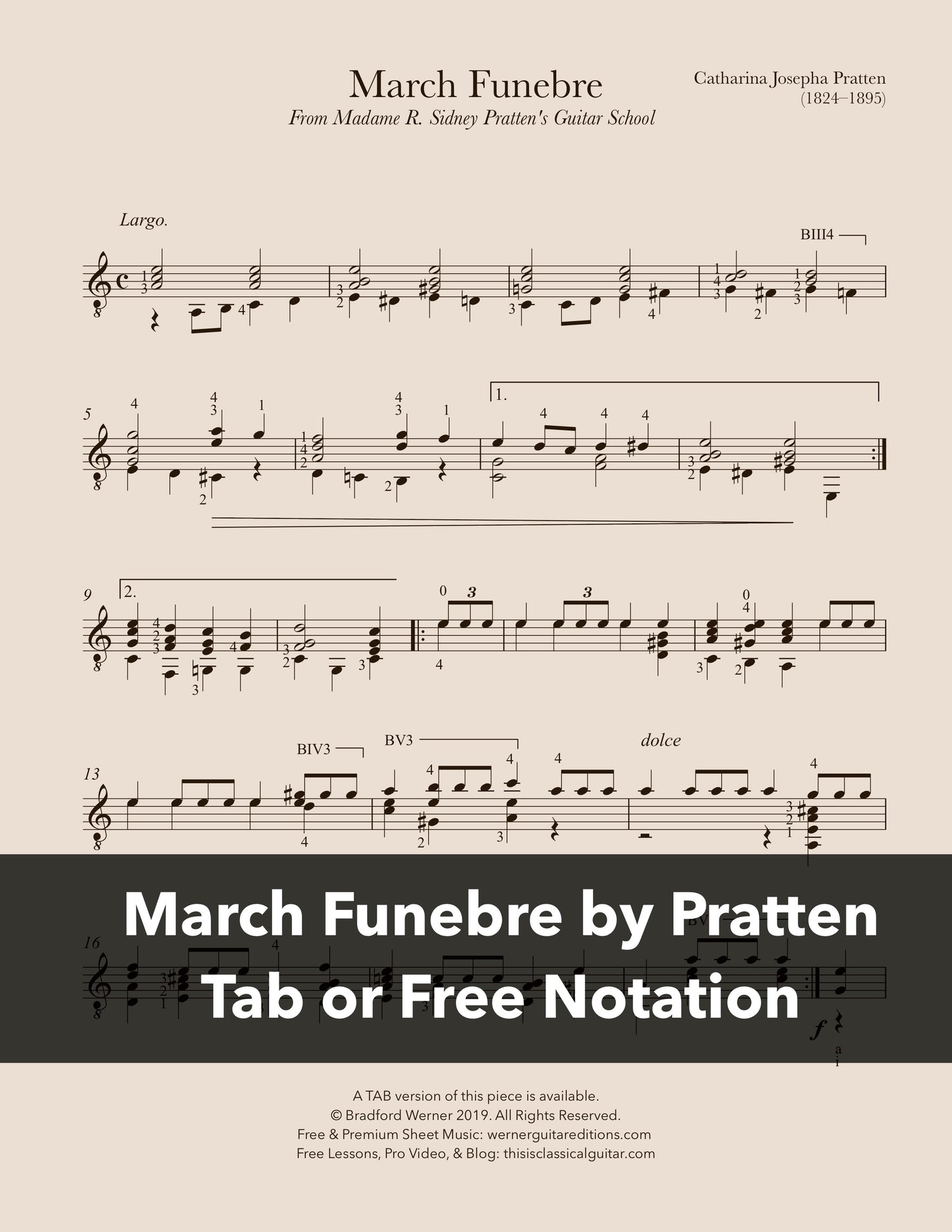 March Funebre by Catharina Josepha Pratten (Madame Pratten)