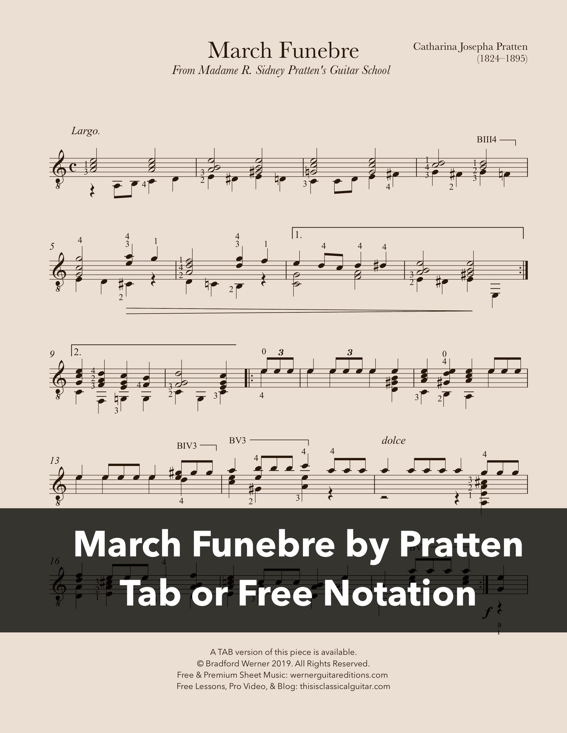 March Funebre by Catharina Josepha Pratten (Madame Pratten)