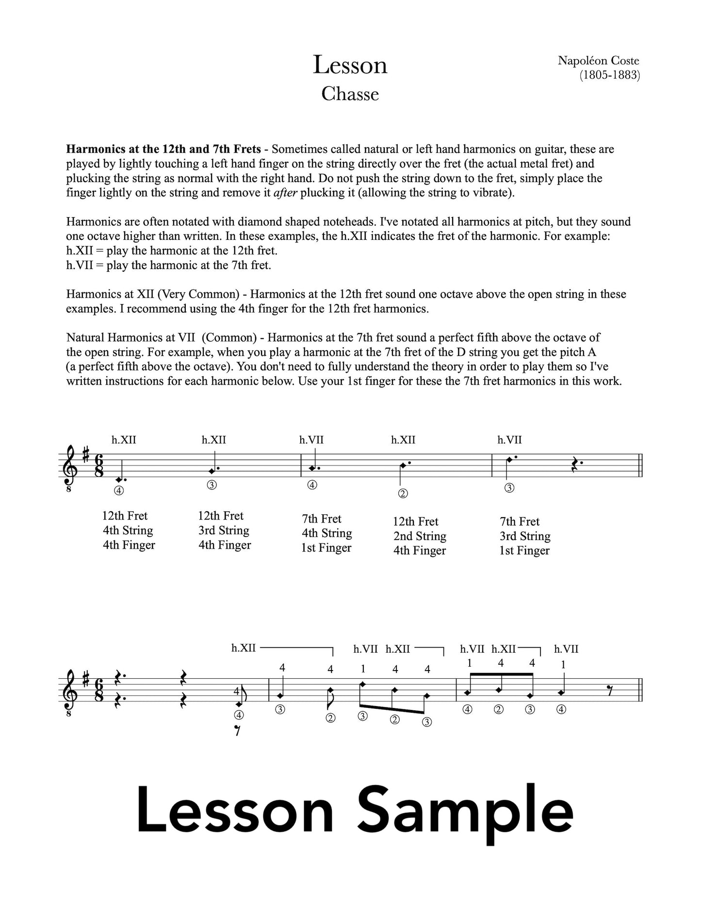 Classical Guitar Repertoire Lessons Grade 5 - Sample Lesson