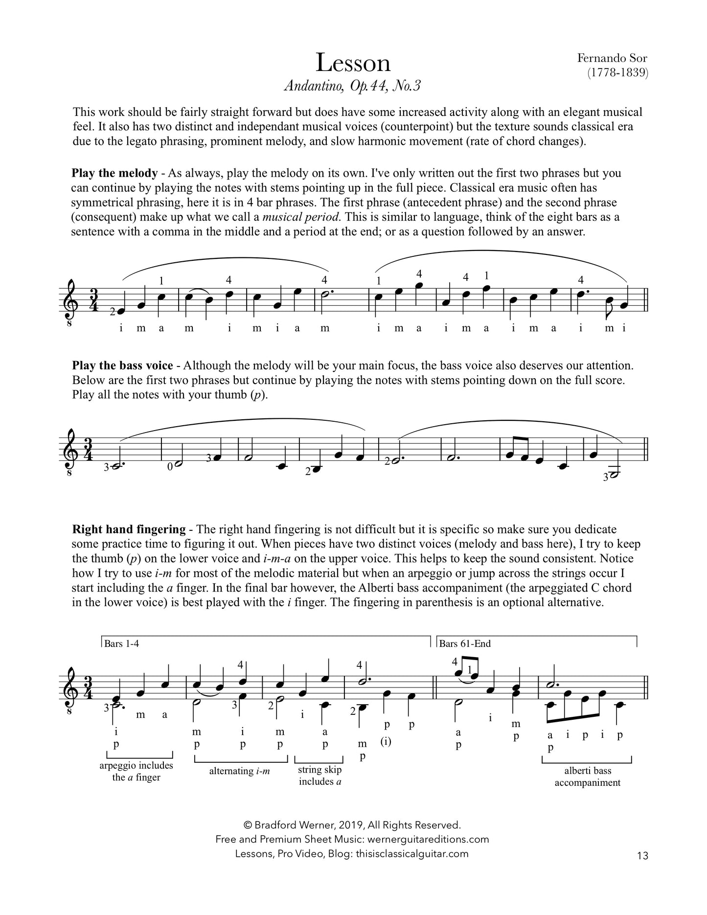 Classical Guitar Repertoire Lessons Grade 3 (Lesson Sample)