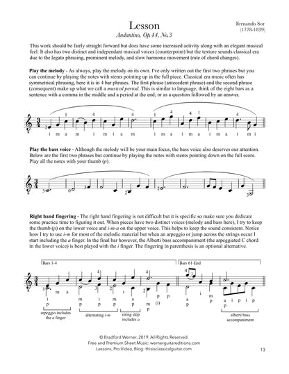 Classical Guitar Repertoire Lessons Grade 3 (Lesson Sample)