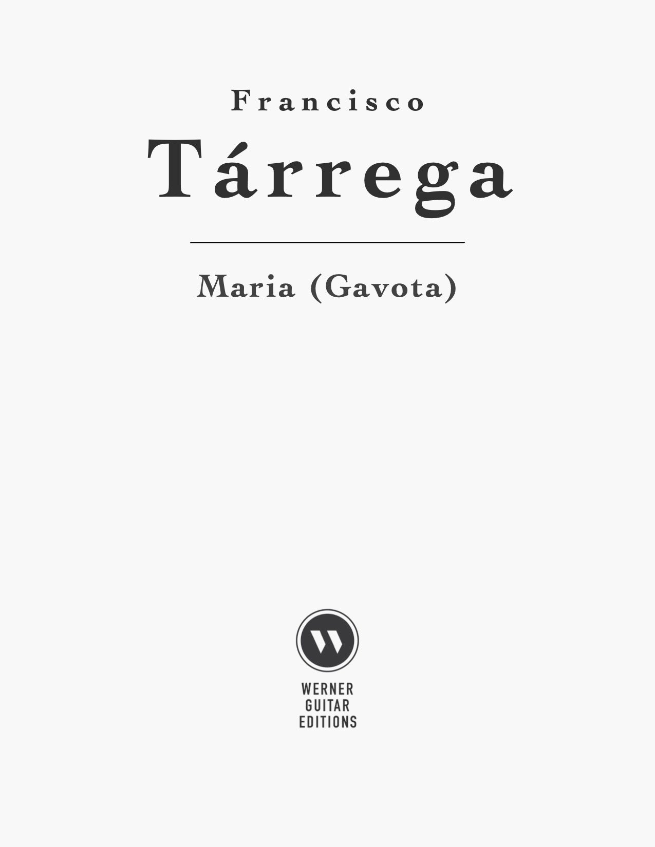 Maria (Gavota) by Francisco Tárrega (Free PDF)