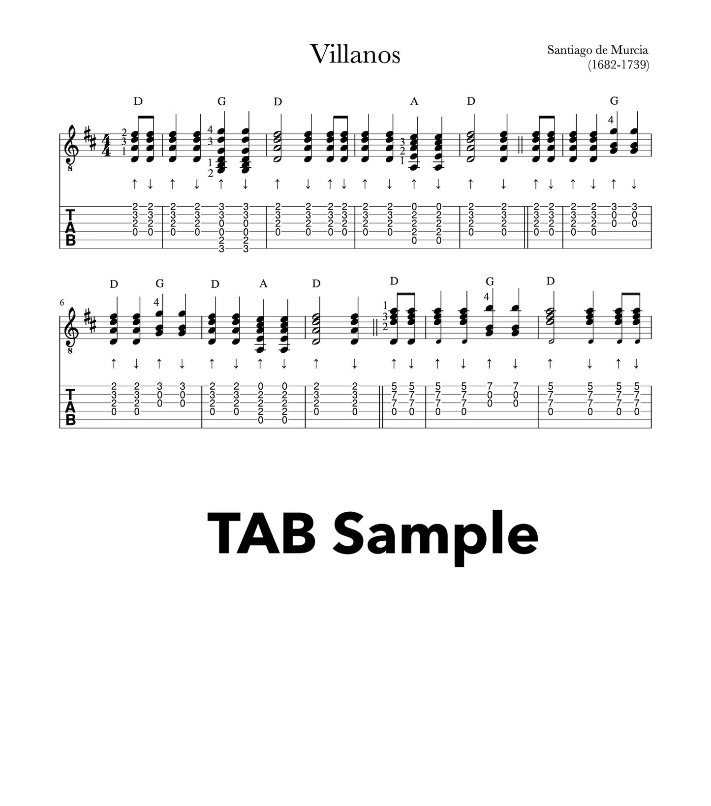 Villanos by Santiago de Murcia (Tab Sample)