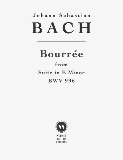 Bourree, BWV 996 by Bach - Free Sheet Music and Tab PDF
