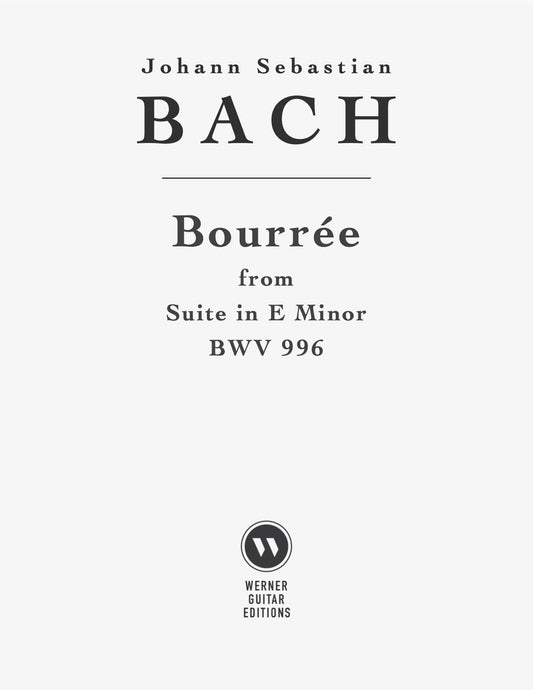 Bourree, BWV 996 by Bach - Free Sheet Music and Tab PDF