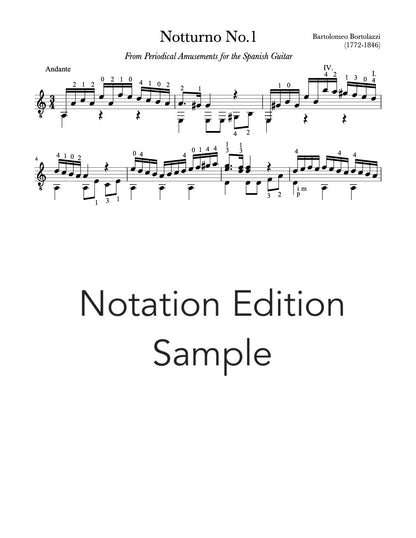 Notturno No.1 and 2 by Bartolomeo Bortolazzi (Sheet Music Sample)