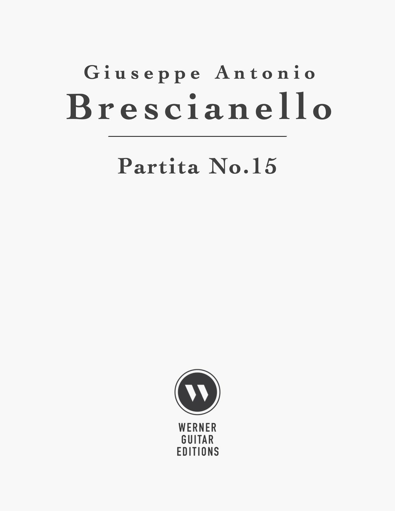 Partita No.15 by Brescianello - Sheet Music for Classical Guitar