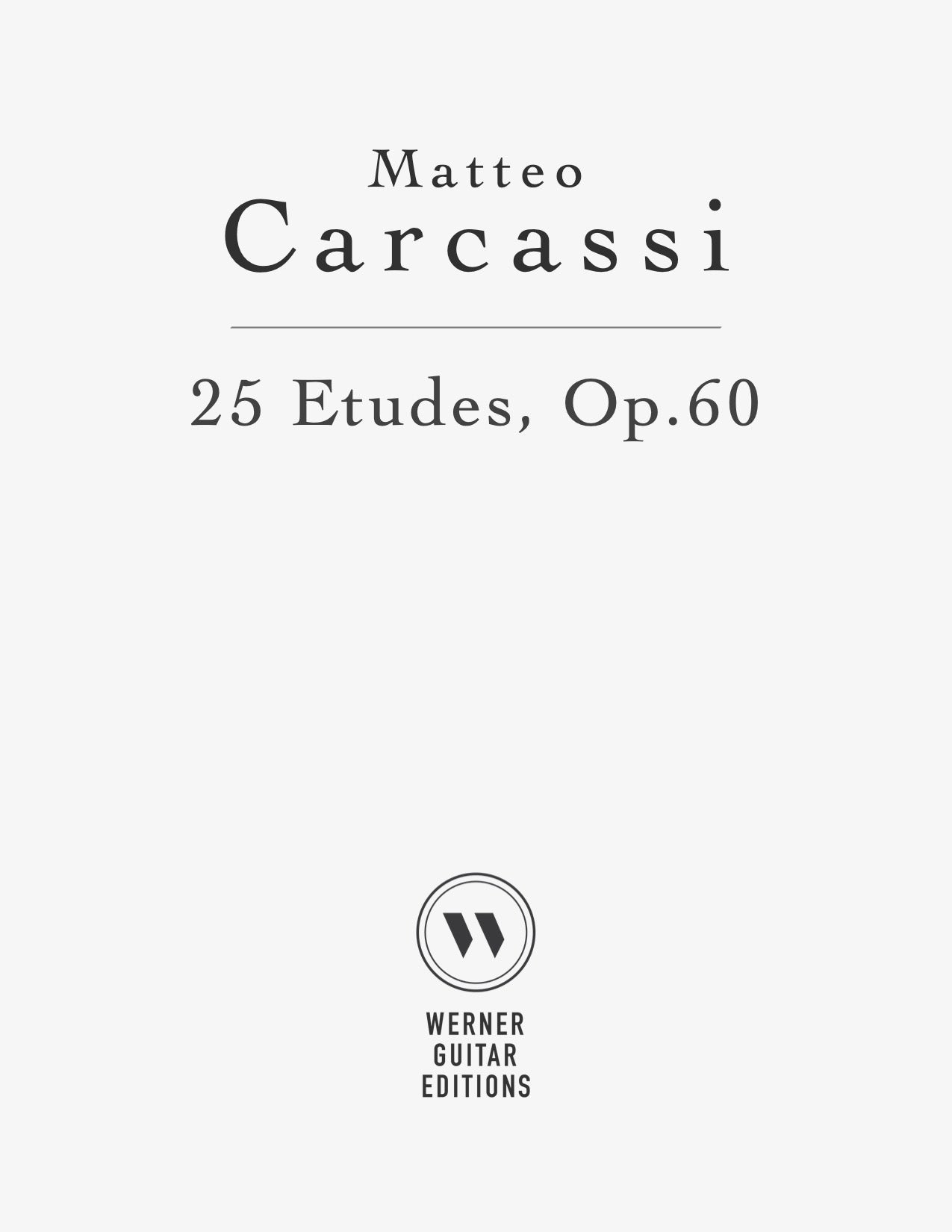 25 Etudes, Op.60 by Carcassi (PDF Sheet Music)