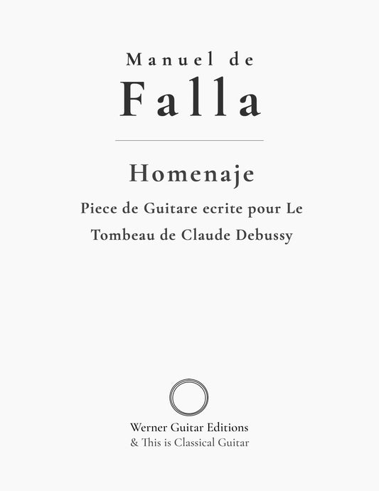 Homenaje by Manuel de Falla - PDF Sheet music for classical guitar