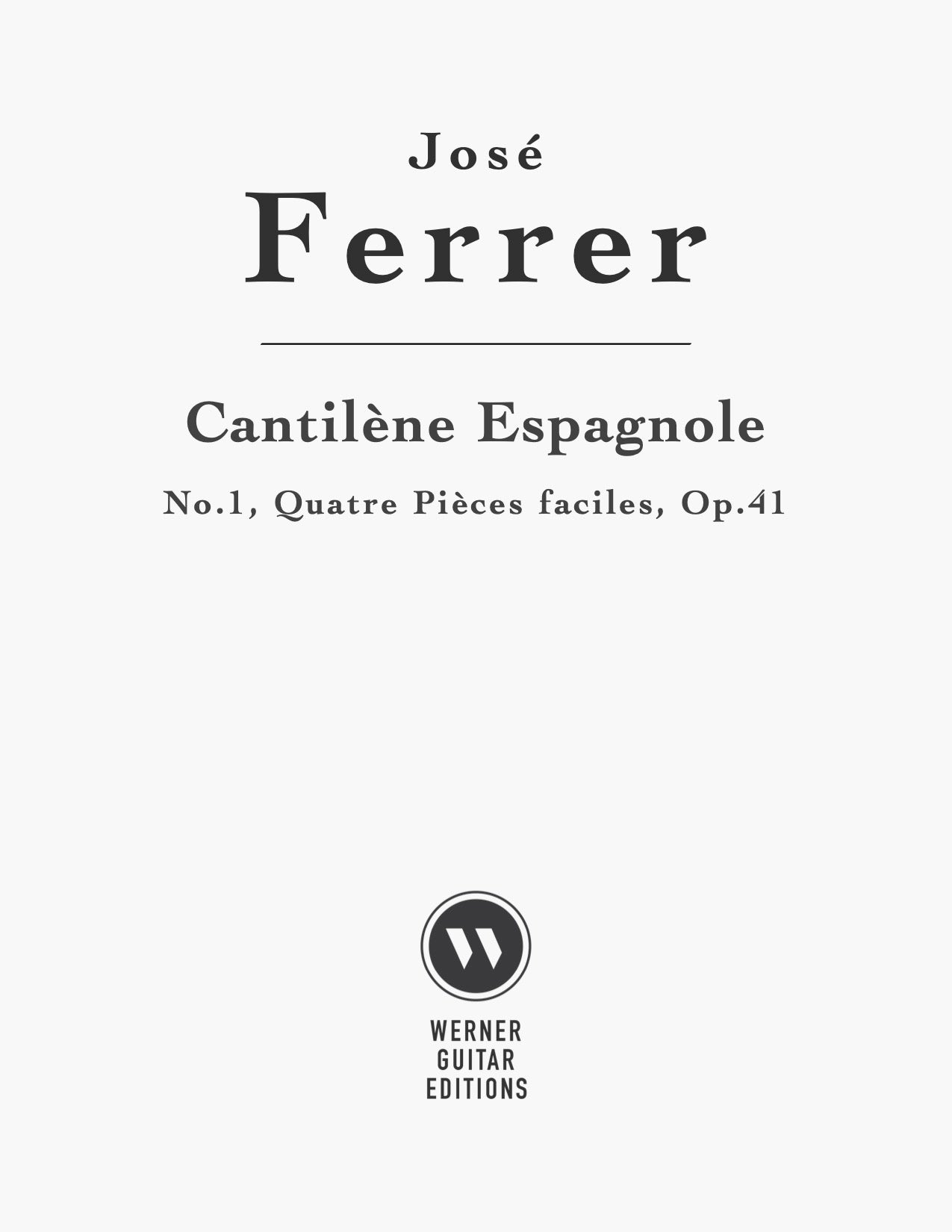 Cantilène Espagnole by Ferrer - PDF Sheet Music for Classical Guitar