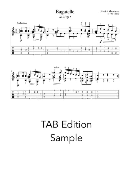Bagatelle No.7 & No.8, Op.4 by Marschner - TAB Sample
