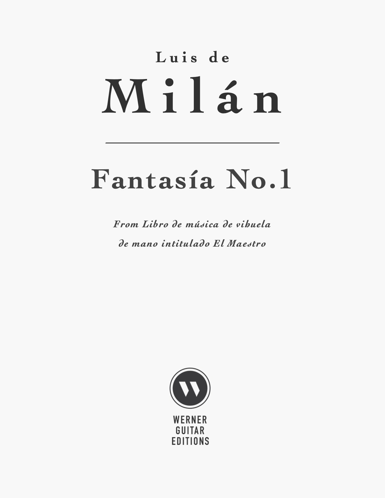 Fantasia No.1 by Milan (PDF)