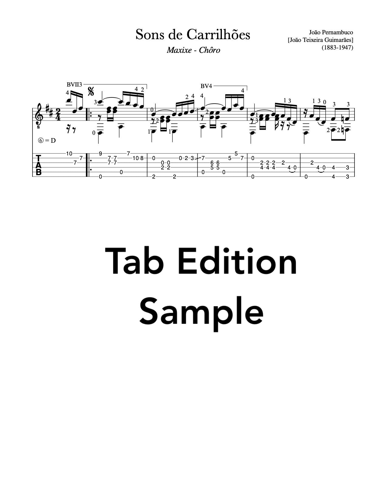 Sons de Carrilhões by Pernambuco (TAB Sample)