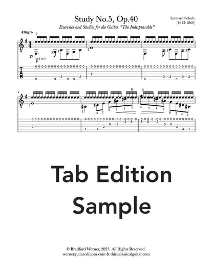 Study No.5, Op.40 by Schulz (Tab Sample)