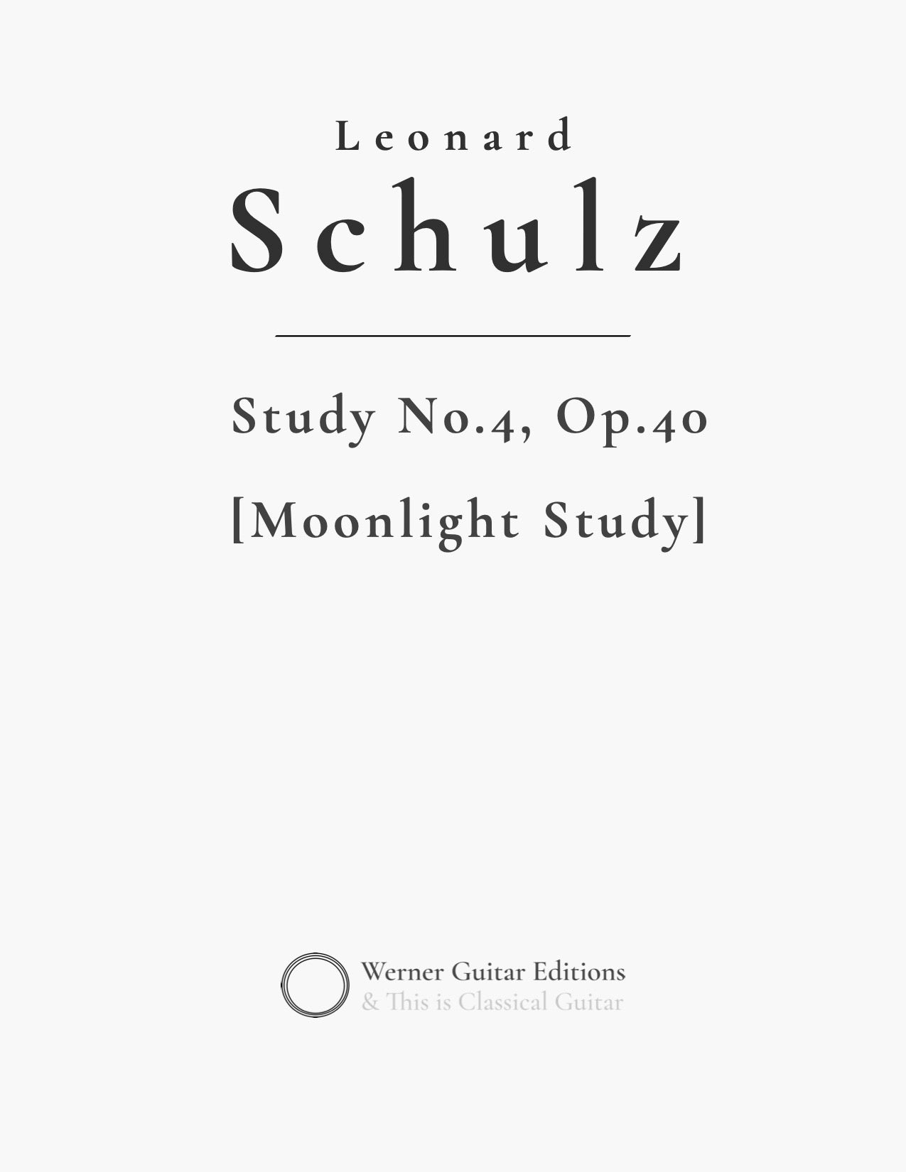 Study No.4, Op.40 [Moonlight Study] by Schulz 