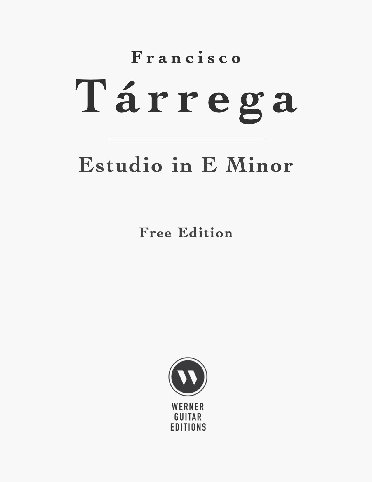 Estudio by Tarrega for Classical Guitar (Free PDF)