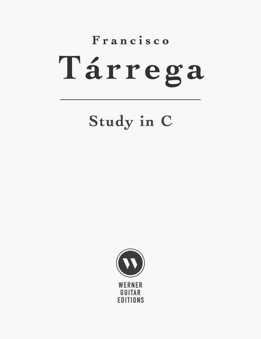 Study in C by Francisco Tárrega (1852–1909) - PDF Sheet Music