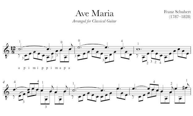 Ave Maria - Sheet Music for Guitar (PDF)
