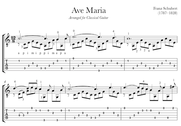 Ave Maria Guitar TAB (PDF)