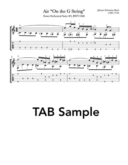 Air on the G String by Bach - PDF TAB sample