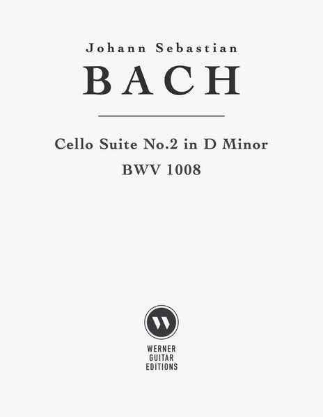 Cello Suite No.2, BWV 1008 by Bach for Guitar (PDF)