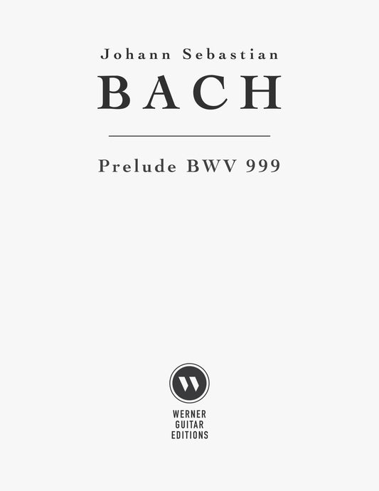 Bach - Prelude BWV999 for Guitar - PDF Sheet Music or Tab PDF