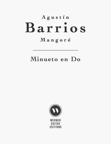 Minueto en Do by Agustin Barrios Mangore - PDF Sheet Music 