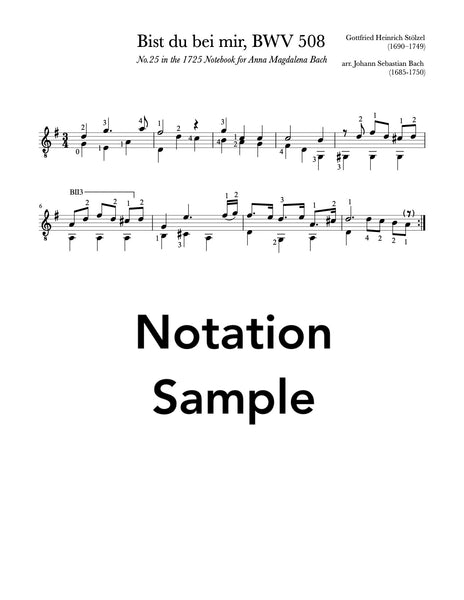 Bist du bei mir (Be thou with me) by Bach-Stölzel for Guitar (Sample)
