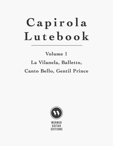Capirola Lutebook for Guitar - Cover