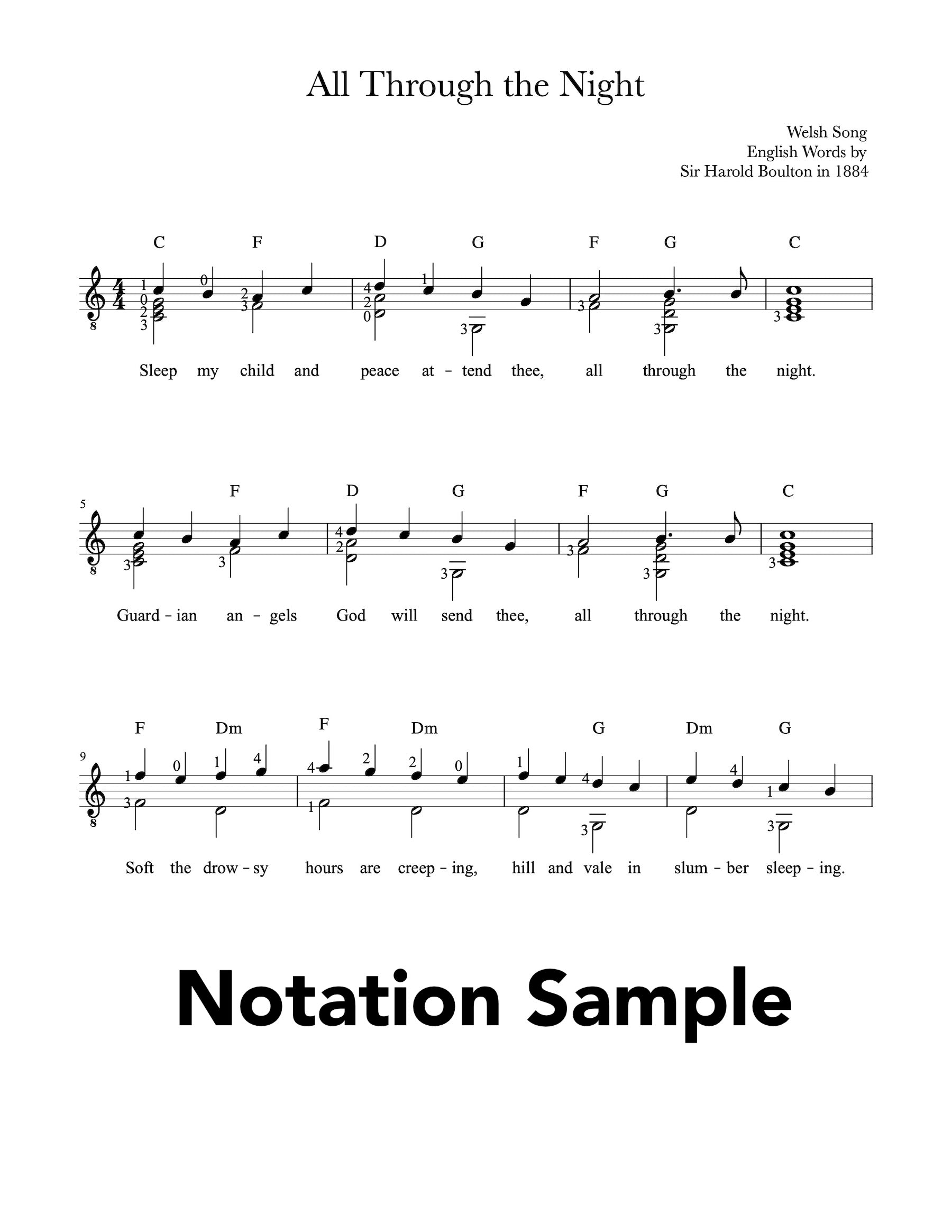 Easy Christmas Songs for Guitar Vol.4 - Notation Sample